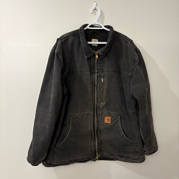 Carhartt Other - Vintage Carhartt jacket Black Work Jacket Sherpa lined RN #14806 C61 XL